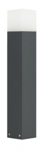 Popielata zewnętrzna lampa stojąca słupek oświetleniowy SU-MA CB-580 DG Cube E27 IP44 58cm