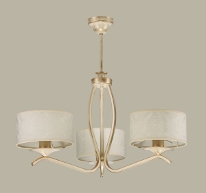 Lampa Sufitowa Żyrandol Jupiter 1274 Kaszmir KS 3 ec 3xE27 64cm x 66cm ecru stare złoto