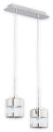 Lampa wisząca z dwoma szklanymi kloszami i chromowanymi dodatkami Lemir O2612 W2 CH Chroms 2xE27