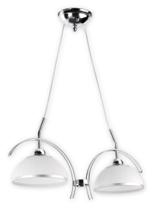 Lampa wisząca z dwoma kopułowymi kloszami i chromowanymi dodatkami Lemir O1482 CH Flex 2xE27