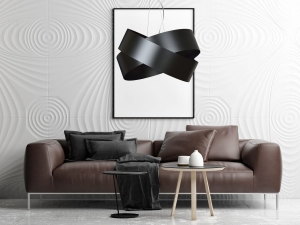 Lampa wisząca z abażurem do salonu Emibig 512/1 50cm czarny Vieno 2xE27