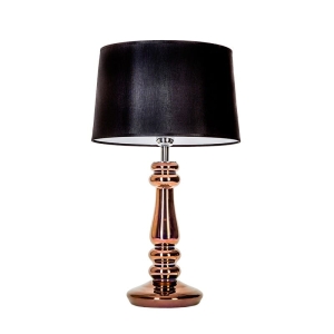 Lampa stołowa z miedzianą szklaną podstawą i czarno białym abażurem 4Concepts L051261249 Petit Trianon E27 56cm x 33cm