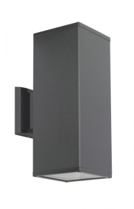 Popielata zewnętrzna lampa ścienna kinkiet elewacyjny SU-MA 8001 DG Adela 2xE27 IP54