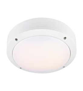Lampa ogrodowa okrągła biała z panelem LED malowana proszkowo MarkSlojd 106536 10W Luna 10W 3000K 22cm