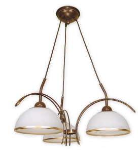 Lampa sufitowa w kolorze brązu z trzema szklanymi kloszami Lemir O1483 BR Flex 3xE27