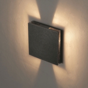 Czarna lampa zewnętrzna na elewację płaski kwadrat Elkim Lighting 804301203 Lesel LED 1W 4000K IP65 6cm