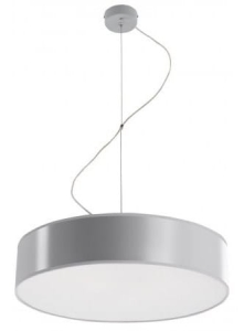 Lampa wisząca z okrągłym szarym kloszem z tworzywa sztucznego Sollux Lighting SL.0119 Arena 3xE27 45cm