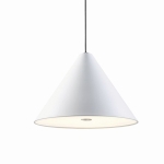 Biała lampa wisząca stożek Elkim Lighting 529901102 Kelis LED 18W 3000K 31cm 110stopni