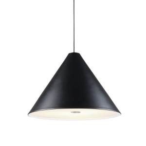 Czarna lampa wisząca stożek Elkim Lighting 529901103 Kelis LED 18W 3000K 31cm 110stopni