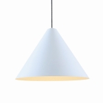 Lampa wisząca stożek biała z czarnym kablem Elkim Lighting 522702002 Trada E27 31cm