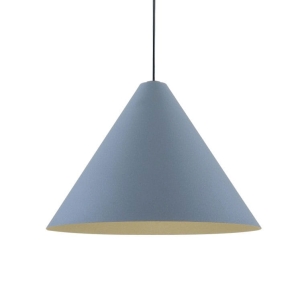 Lampa wisząca stożek szara z czarnym kablem Elkim Lighting 522702010 Trada E27 31cm