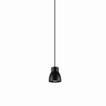Mała czarna kopułowa lampa wisząca Elkim Lighting 521002103 Bell LED 5W 3000K 48stopni 6,5cm