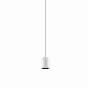 Mała biała kopułowa lampa wisząca Elkim Lighting 521001102 Bell LED 5W 3000K 38stopni 6cm