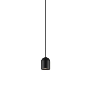 Czarna lampa wisząca z małym kopułowym kloszem Elkim Lighting 521001203 Bell LED 5W 4000K 38stopni 6cm