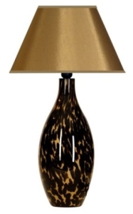 Lampa nocna stołowa szklana 4Concepts L003092207 Kenya E27 40cm x 67cm oliwkowo-złoty biały szkło ręcznie malowane