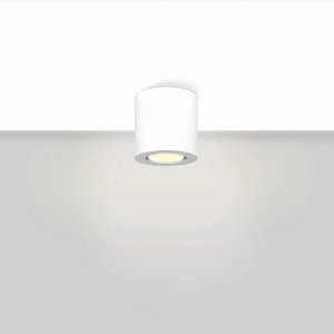 Biała lampa sufitowa tuba walec 8,5cm x 8cm Elkim Lighting 300701002 Rund GU10