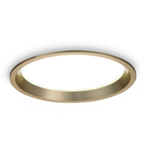 Złota okrągła lampa do sufitu podwieszanego Elkim Lighting 293103105 Sun LED 20W 3000K IP44 110stopni 17,5cm