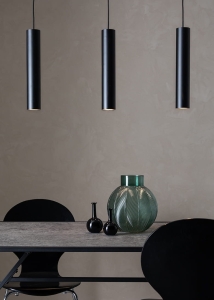 Lampa wisząca w stylu loftowym metalowe czarne tubki z punktowym światłem MarkSlojd 107882 Ruben 3xGU10 85cm