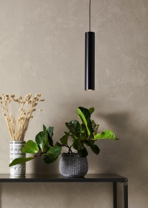 Lampa wisząca punktowa czarna podłużna tubka styl industrialny MarkSlojd 107879 Ruben GU10 350cm x 7cm