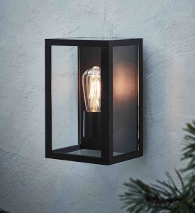 Lampa ogrodowa ścienna typu klatka minimalistyczna czarna MarkSlojd 107113 Pelham E27