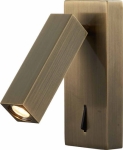 Kinkiet lampa ścienna mały reflektor prostokątny mosiężny regulowany do czytania z włącznikiem Mantra 6072 Tarifa LED 3W 3000K