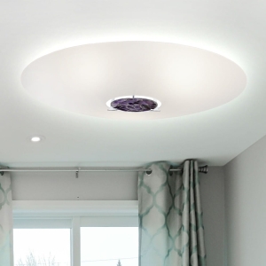 Szeroki okrągły płaski szklany plafon pączek Ramko 67391 Aura E27 60cm