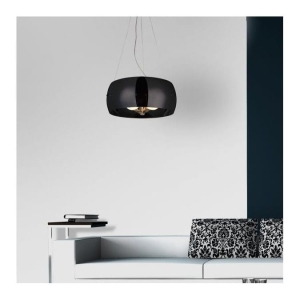 Czarna okrągła lampa wisząca z szklanym kloszem Azzardo AZ1060 Cosmo 3xE27 50cm