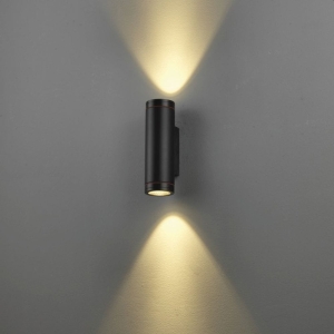 Czarny kinkiet elewacyjny walec góra - dół Elkim Lighting 821502003 Wally 2xGU10 IP65