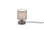 Lampa nocna szara z płaską podstawą we wzory rustykalna shabby chic RL R50980111 Marie E14 20cm