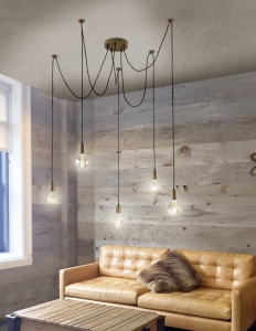 Lampa miedziana pająk wisząca Trio 310100562 Cord 5xE27