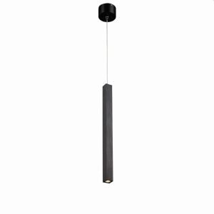 Czarna szczotkowana kwadratowa lampa wisząca walec 2,5cm x 35cm Elkim Lighting 504501207 Cubi LED 3W 4000K 30stopni