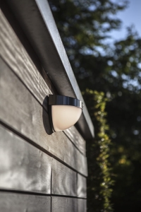 Zewnętrzna lampa ścienna solarna kinkiet na elewację Lutec 6908701001 Bubble LED 2W 4000K IP44 Czujnik ruchu zmierzchu szary