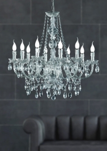 Lampa wisząca żyrandol kryształowy świecznikowy transparentny glamour klasyczny RL R1170-00 LÜSTER 10xE14