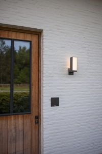 Zewnętrzna lampa ścienna kinkiet na elewację Lutec 5193811118 Cuba LED 13W 3000K IP54 Czujnik ruchu zmierzchu szary