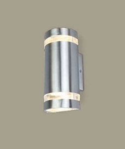 Zewnętrzna lampa ścienna kinkiet na elewację Lutec 5604021001 Focus 2xGU10 IP44 stal nierdzewna