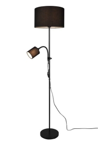 Lampa podłogowa nowoczesna abażur z lampą do czytania czarna RL R40192002 Owen E27 160cm