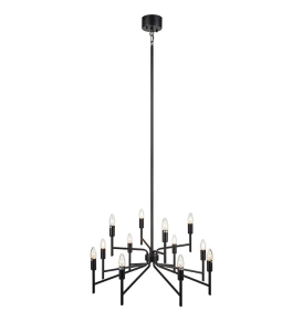 Lampa wisząca na długim sztywnym stelażu i dwurzędowymi ramionami MarkSlojd 108107 Regent 12xE14 70cm