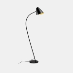 Czarna łukowa lampa podłogowa z kloszem Leds C4 25-7582-05-05 Organic E27 135cm