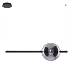 Lampa wisząca czarna listwa 80cm z chromowaną szklaną kulą Azzardo AZ3351 Sandra LED 36W 3000K