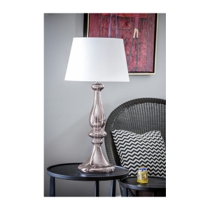 Lampa stołowa szklana miedziana podstawa i biały abażur 4Concepts L203461230 Louvre E27 99cm x 45cm