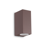 Kawowa zewnętrzna lampa ścienna kinkiet sześcienny elewacyjny światło góra - dół Ideal Lux 213354 Up 2xG9 IP44