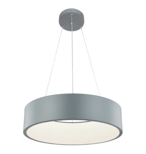 Lampa wisząca wysoka szara obręcz 45cm Light Prestige LP-622/1P GREY Malaga LED 24W 3000K