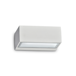 Biała zewnętrzna lampa ścienna sześcian kinkiet elewacyjny góra - dół Ideal Lux 115351 Twin G9 IP44