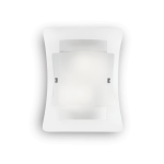 Lampa ścienna kinkiet z białą podstawą i szklanym kloszem Ideal Lux 26480 Triplo 2xE27