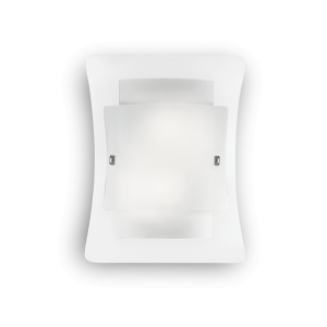 Lampa ścienna kinkiet z białą podstawą i szklanym kloszem Ideal Lux 26480 Triplo 2xE27