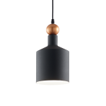 Lampa wisząca z metalowym szarym kloszem z złotą kulą Ideal Lux 221496 Triade-3 E27 15cm x 185cm