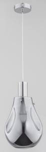 Nowoczesna pojedyncza lampa wisząca chromowana szklany klosz łezka Tomber Alfa 60814 E27 90cm x 21cm