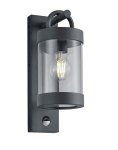 Zewnętrzna lampa ścienna kinkiet na elewację Trio 204169142 Sambesi E27 IP44 Czujnik ruchu zmierzchu antracyt