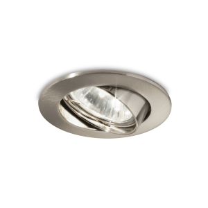 Niklowa okrągła regulowana lampa podtynkowa z ramką Ideal Lux 83148 Swing GU10 8,2cm x 9cm