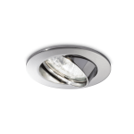 Chromowana okrągła regulowana lampa podtynkowa z ramką Ideal Lux 83131 Swing GU10 8,2cm x 9cm